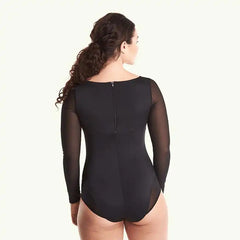 Recycled Lycra Long Sleeve Swimsuit - Black - Monroe