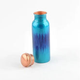 Copper Water Bottle - Brushed Aqua