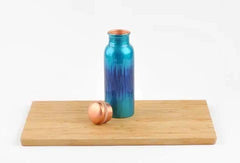 Copper Water Bottle - Brushed Aqua
