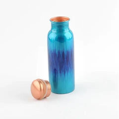 Copper Water Bottle - Brushed Aqua