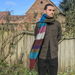 Handloomed Recycled Wool Scarf/Shawl- Striped