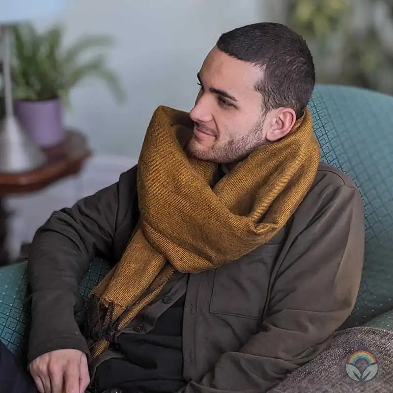 Handloomed Recycled Wool Scarf/Shawl- Plain