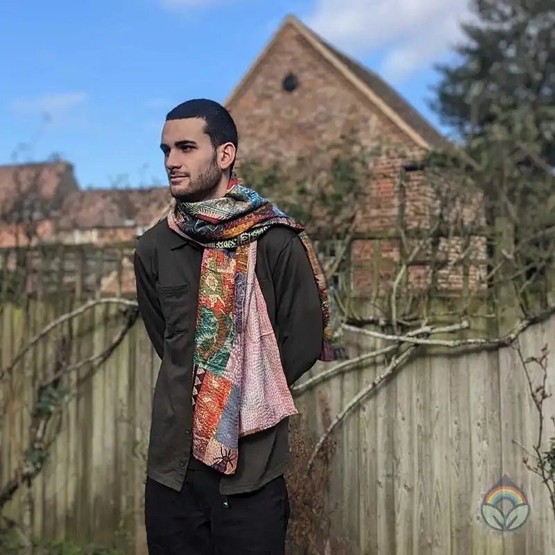 Vintage Silk Sari Patchwork Scarf