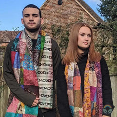 Vintage Silk Sari Patchwork Scarf