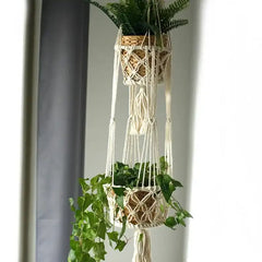 Macrame Plant Pot Holder - Double