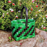 Upcycled Woven Box Strap Basket