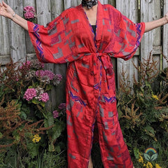 Vintage Silk Kimono - Flame
