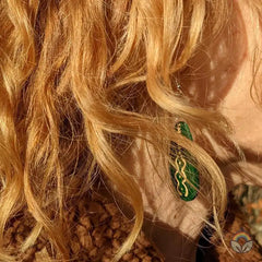 Gourd Earrings-Green Tear Drop