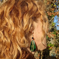 Gourd Earrings-Green Tear Drop