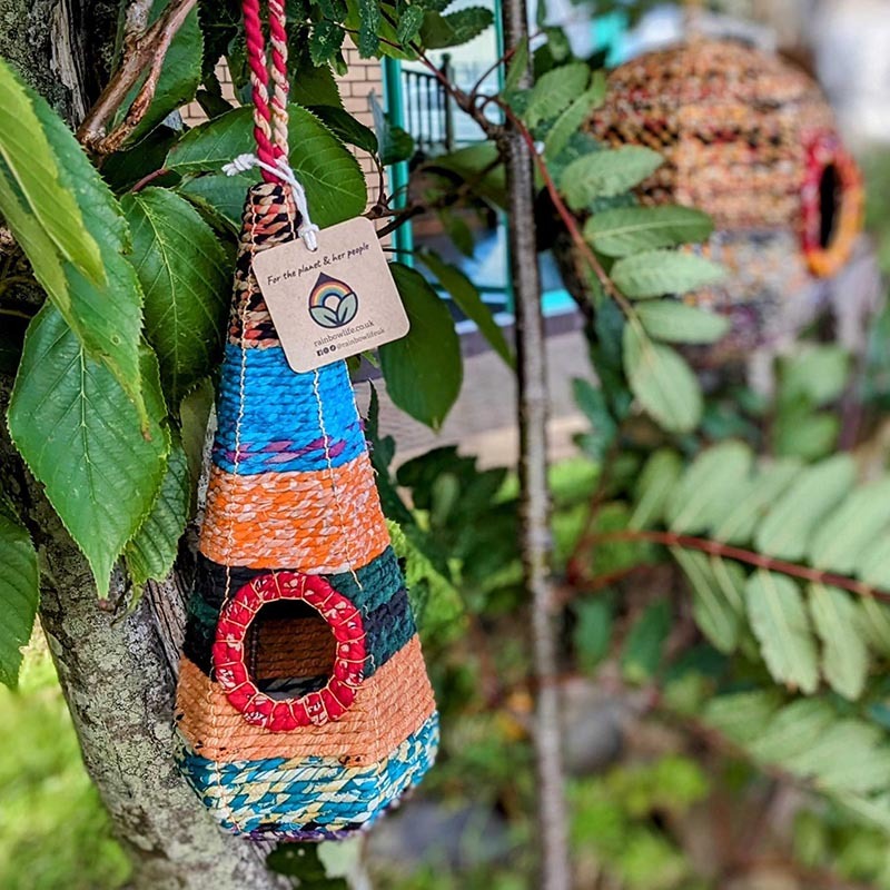 Upcycled Sari Bird House-Triangle