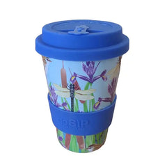Biodegradable Rice Husk Reusable Travel Cup , Dragonflies