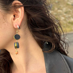 Upcycled Denim Earrings - Curled Circles