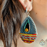Upcycled Denim Earrings - Teardrop