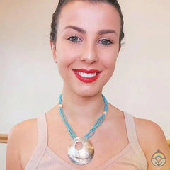 Torus Shell on Blue Beads