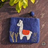 Felt Llama Purse - Navy