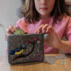 Felt Blue Tit Purse