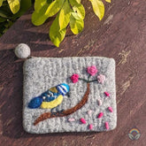 Felt Blue Tit Purse