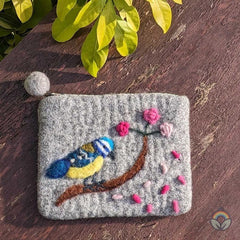 Felt Blue Tit Purse