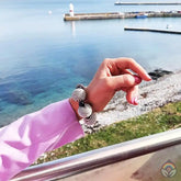 Wrapped Wooden Bead Bracelet - White