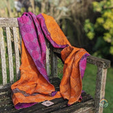 Handstitched Vintage Silk Sari Scarves - Circle Pattern