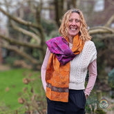 Handstitched Vintage Silk Sari Scarves - Circle Pattern