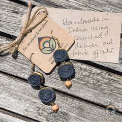 Upcycled Denim Earrings - Curled Circles
