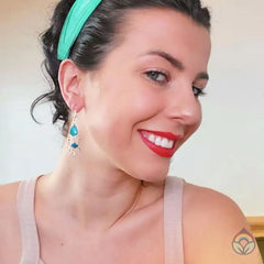 Peruvian Stone Earrings-Spiral Drop