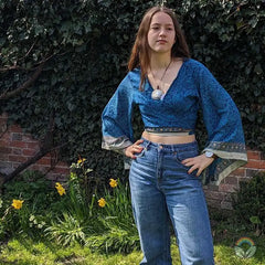 The Belle Sleeve Wrap Top - Ganges