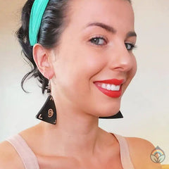 Gourd Earrings - Black Triangle