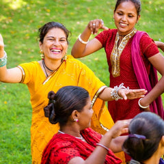Handstitched Vintage Silk Sari Scarf - Red Ochre & Golden Sand