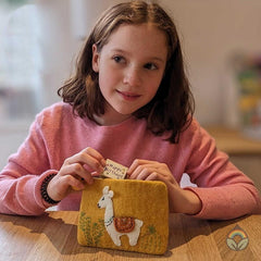 Felt Llama Purse - Yellow