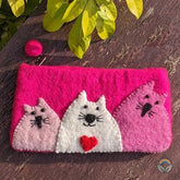 Felt Cat Purse - Pink