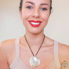 Sea Shell Pendant on Adjustable Black Cord