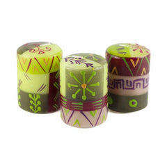 Hand Painted table candles, 3 pack, Kileo - Rainbow Life
