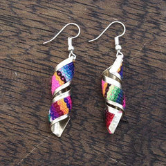 Peruvian Twist Fabric Earrings - Rainbow Life