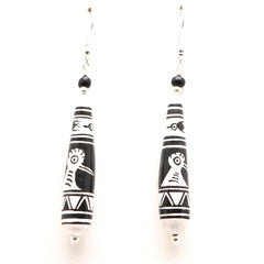Hand Painted Ceramic Cusco Bead Earrings
