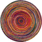 Round Jute and Upcycled Cotton Rug -150 cm