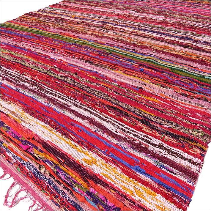 Luxury Indian Rag Rug-Red - Rainbow Life