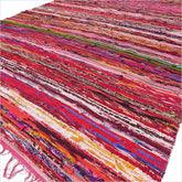 Luxury Indian Rag Rug-Red - Rainbow Life