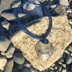 Moon Shell with Blue Cord Necklace