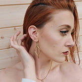 Large Brass Earrings- Diamond Shape