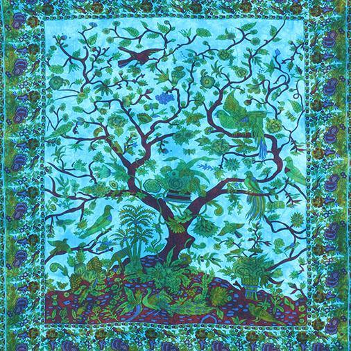 Bedspread/Wall Hanging-Tree of Life - Rainbow Life