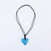Stone Heart Thong Necklace - Turquoise