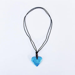 Stone Heart Thong Necklace - Turquoise