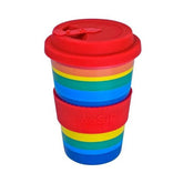 Biodegradable Rice Husk Reusable Travel Cup , Rainbow