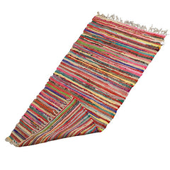 Upcycled Rainbow Rag Rug Bright