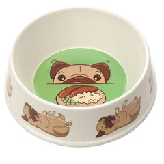Bamboo Composite Pet Bowl-Mopps Pug - Rainbow Life