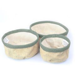 Natural Jute Basket Set-Charcoal
