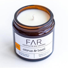 Coconut and Soy Wax Candle - Citrus and Basil