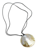 Sea Shell Pendant on Adjustable Black Cord
